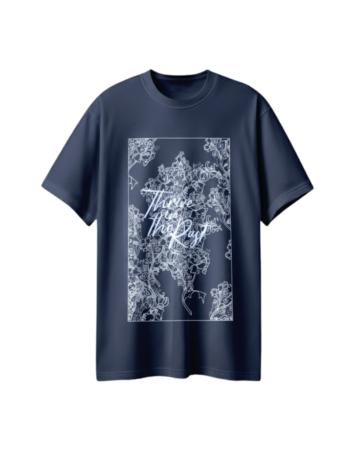 Botanical Print T-shirt(Navy)